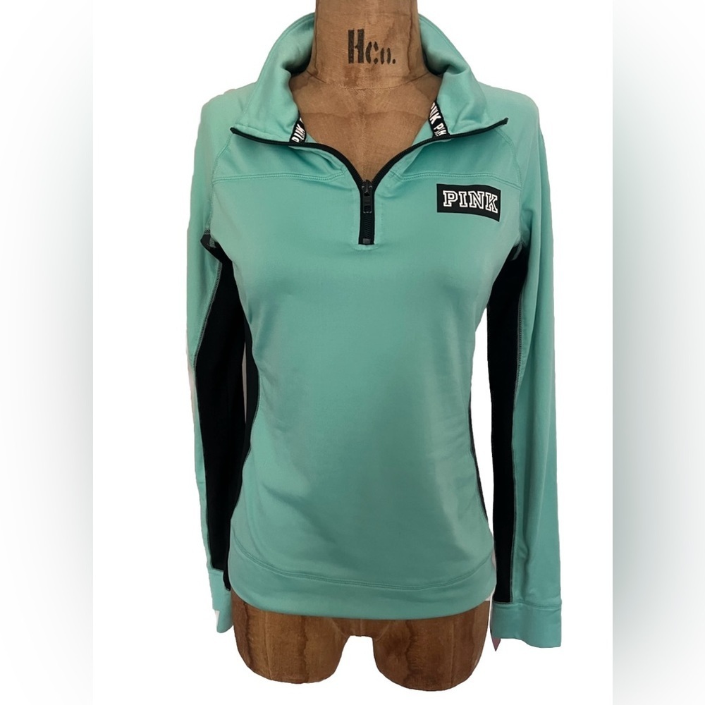 Victoria's Secret PINK Aqua Quarter-Zip Lightweight Shirt